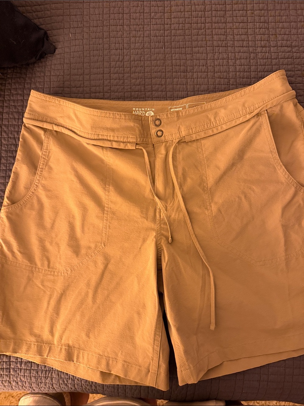 Mountain Hardwear Women's Tan Stretch Bermuda Shorts with Drawcord
